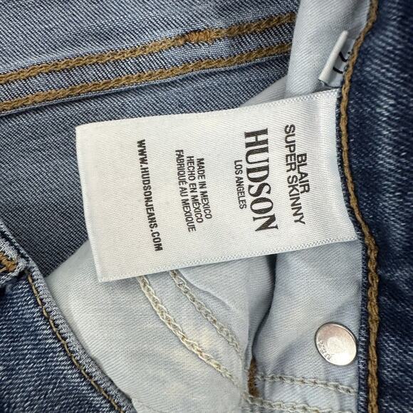 Hudson Jeans Womens 27 Blue Blair Super Skinny Stretch Mid Rise Casual Preppy - Picture 7 of 15